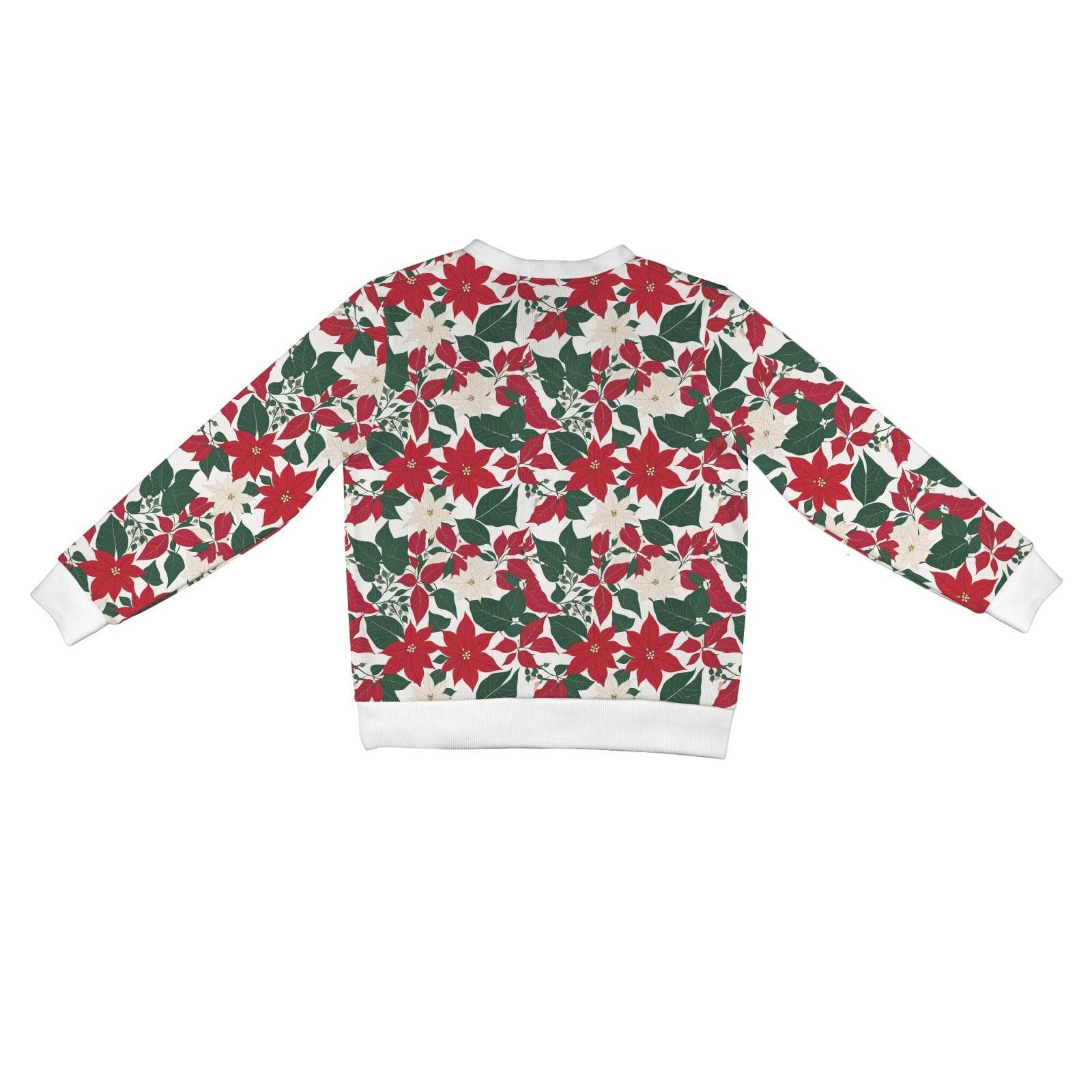Red and White Poinsettia Flower Women's Cardigan Button Sweater Custom Women's Cardigan (Model H73) - DeRose Seasonal