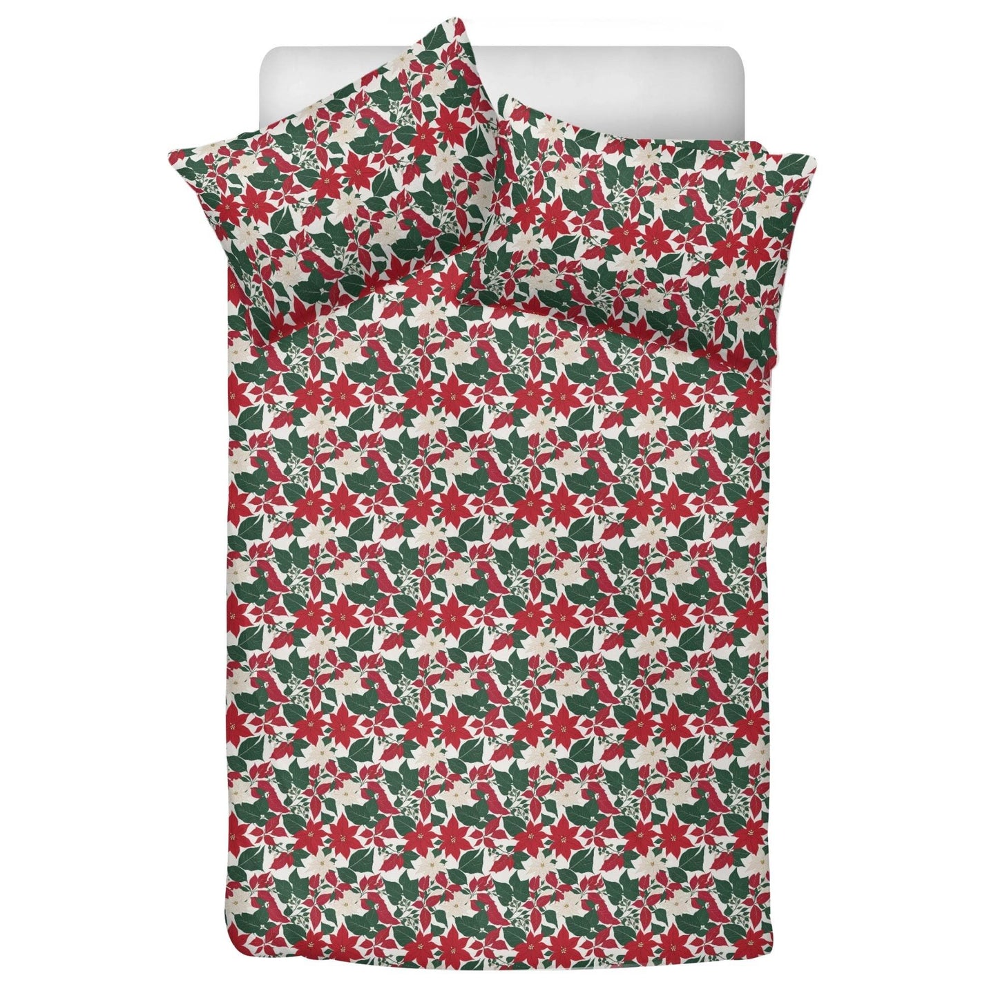 Red and White Poinsettia Flower3 Pcs Beddings - DeRose Seasonal