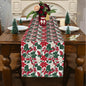 Red and White Poinsettia Flowers Polyester Table Runner - DeRose Seasonal
