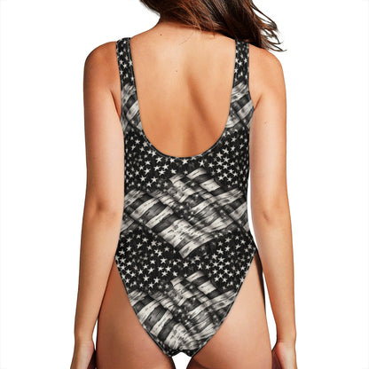 Battered Flag One-Piece Swimsuits Polyester and Spandex - DeRose Seasonal