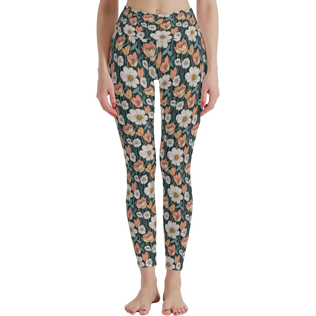 Tulips and Daisy's Women's Polyester Yoga pants Leggings - DeRose Seasonal