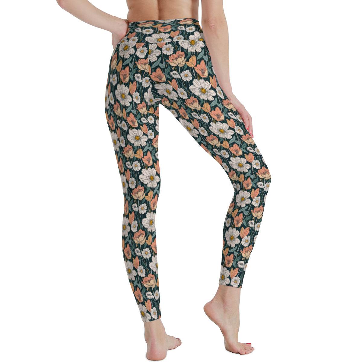 Tulips and Daisy's Women's Polyester Yoga pants Leggings - DeRose Seasonal