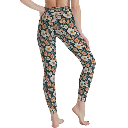 Tulips and Daisy's Women's Polyester Yoga pants Leggings - DeRose Seasonal