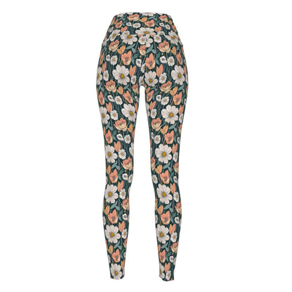 Tulips and Daisy's Women's Polyester Yoga pants Leggings - DeRose Seasonal