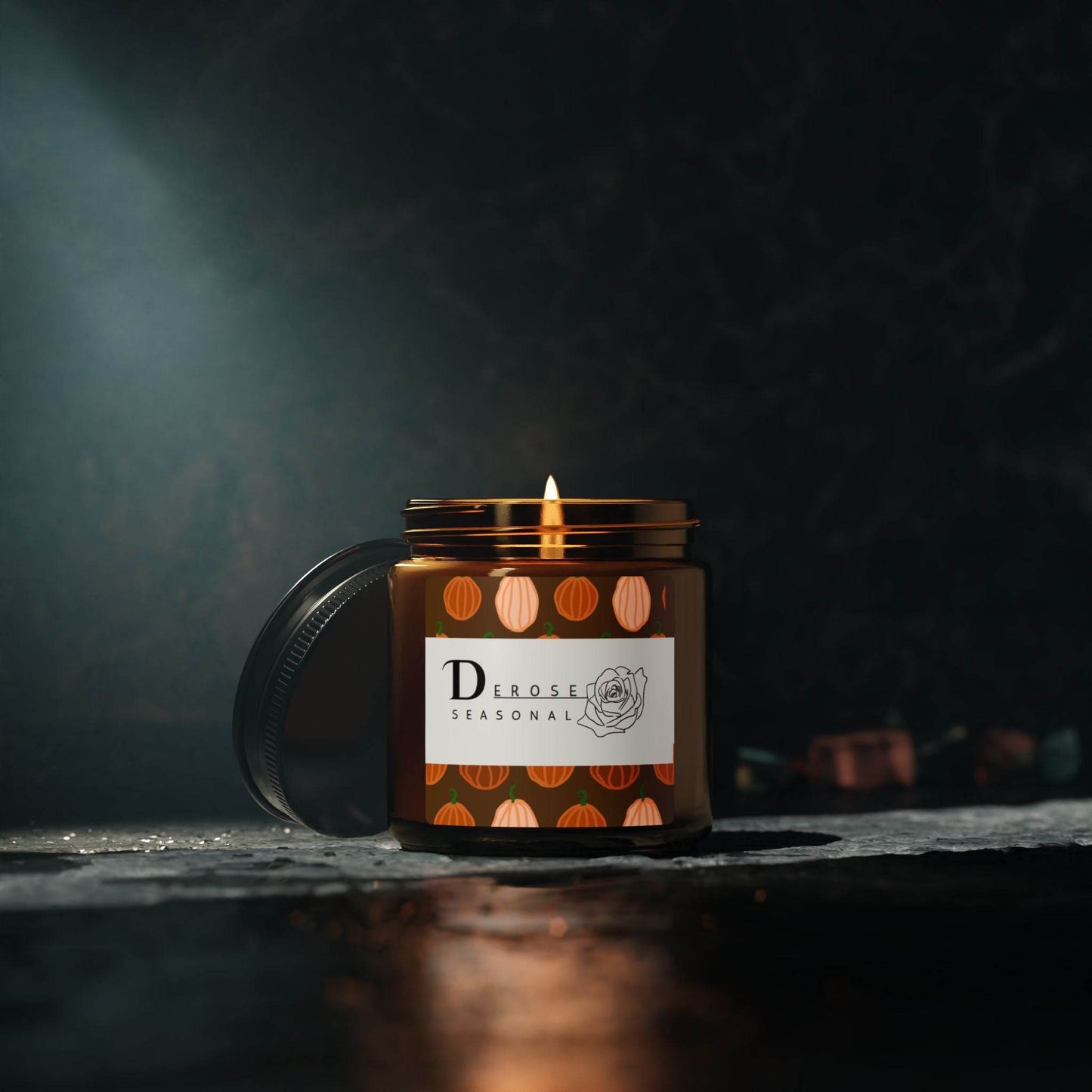 Scented Fall Candle (Multi-Size, Amber Jar) by DeRose - DeRose Seasonal