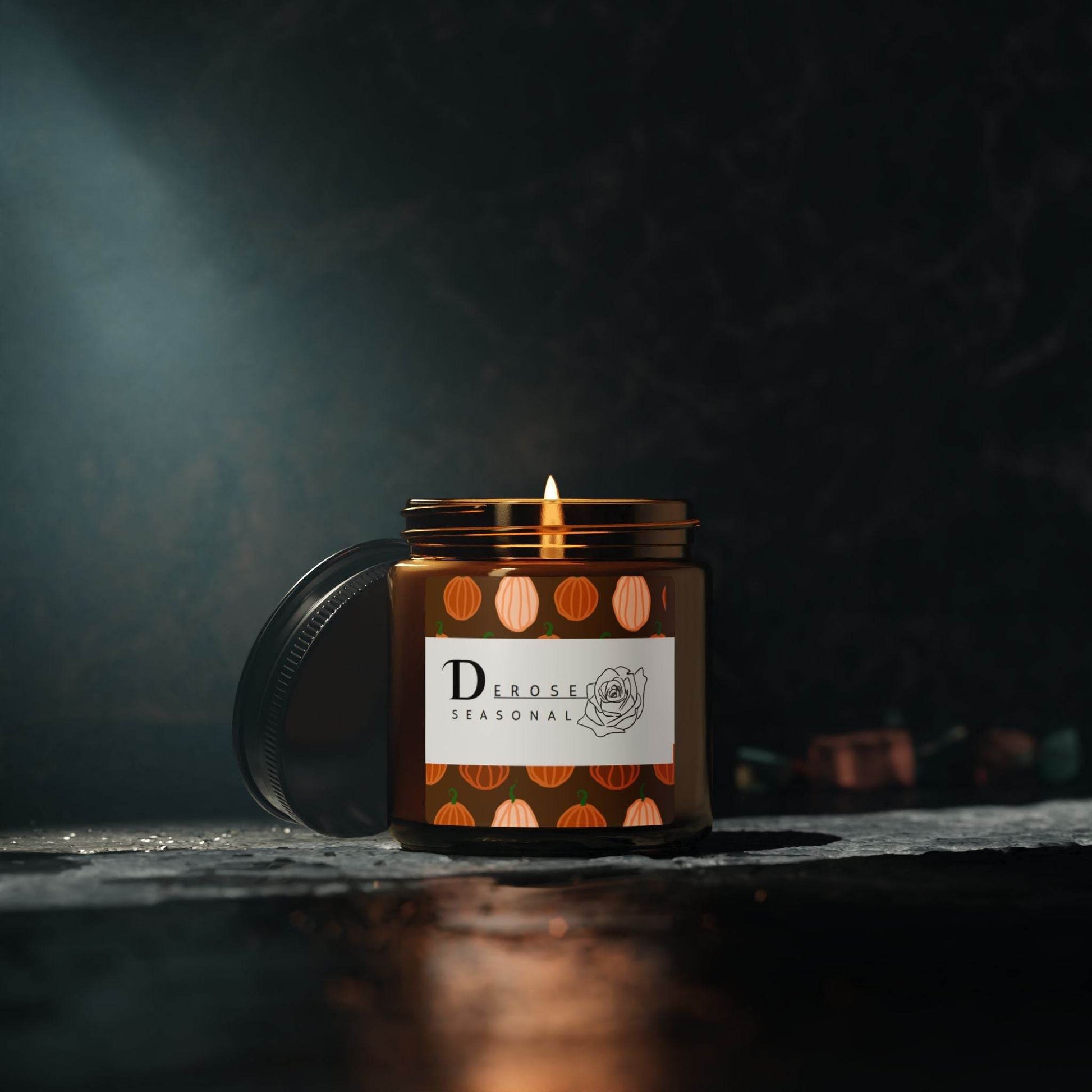 Scented Fall Candle (Multi-Size, Amber Jar) by DeRose - DeRose Seasonal
