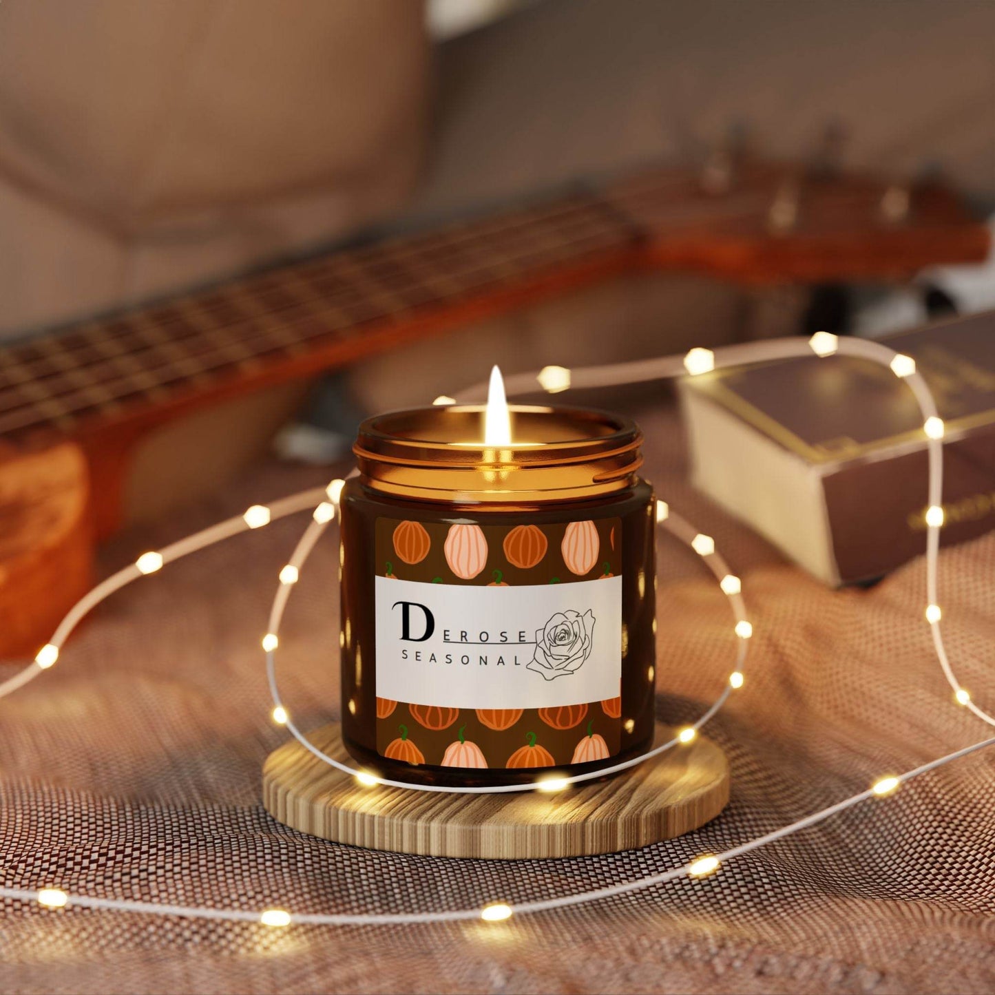 Scented Fall Candle (Multi-Size, Amber Jar) by DeRose - DeRose Seasonal