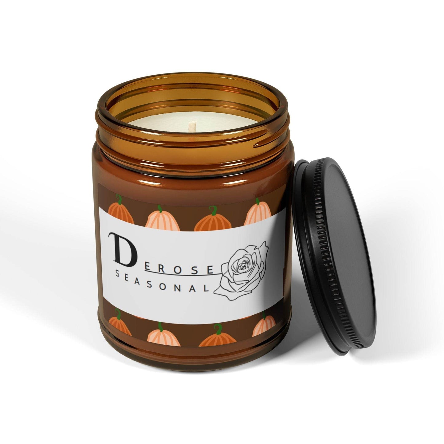Scented Fall Candle (Multi-Size, Amber Jar) by DeRose - DeRose Seasonal