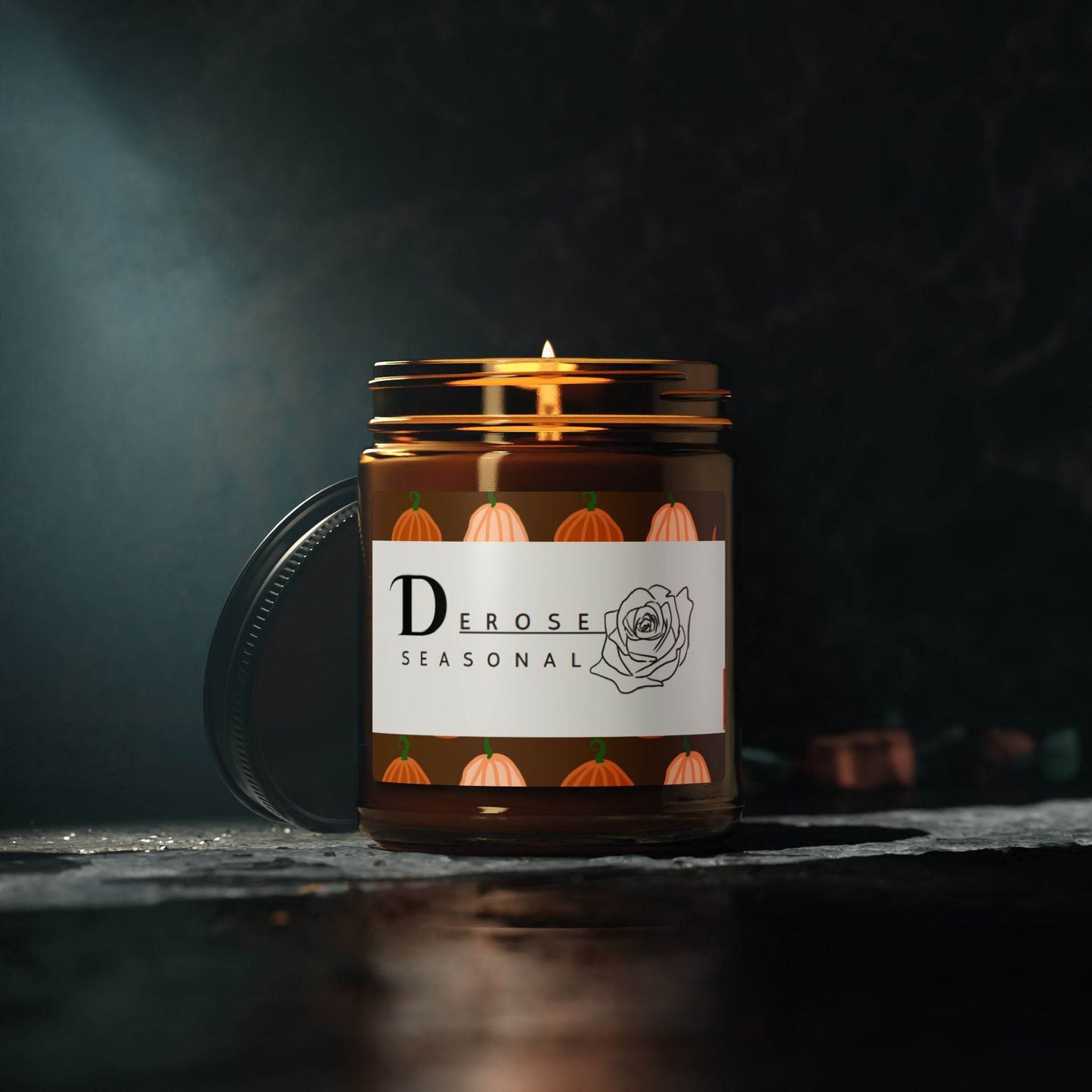 Scented Fall Candle (Multi-Size, Amber Jar) by DeRose - DeRose Seasonal