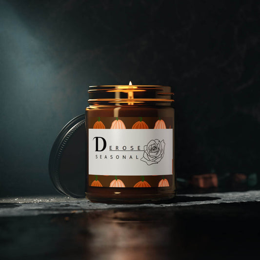Scented Fall Candle (Multi-Size, Amber Jar) by DeRose - DeRose Seasonal