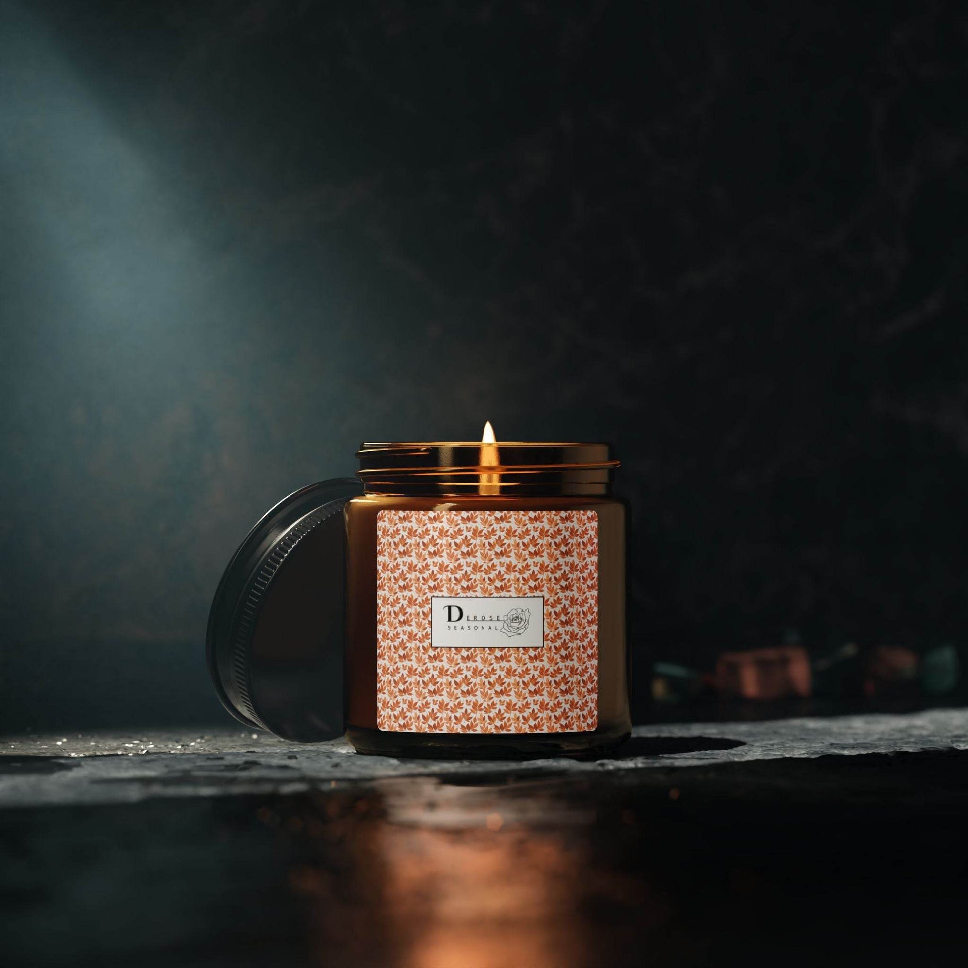 Scented Soy Candle (Multi-Size, Amber Jar) - DeRose Seasonal