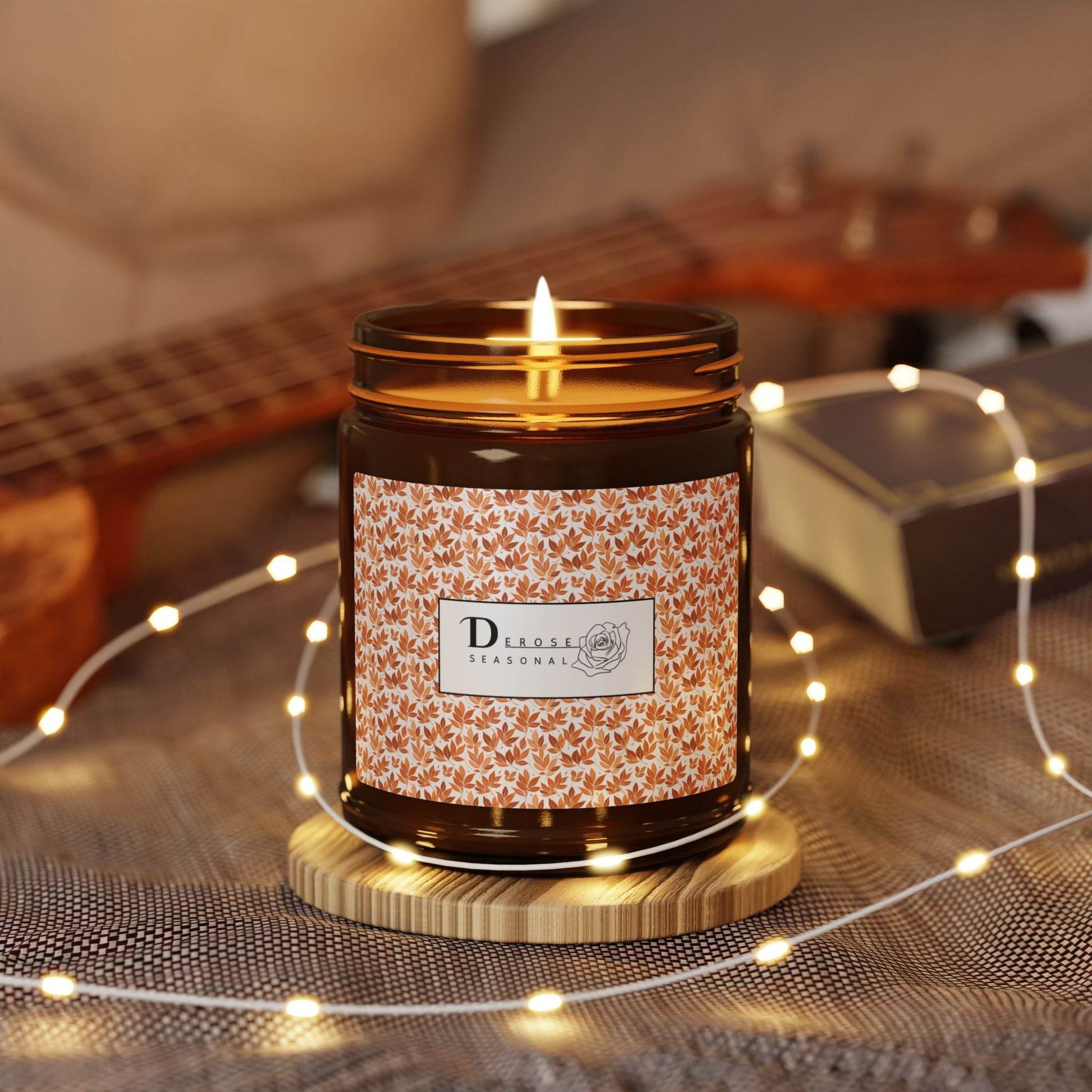 Scented Soy Candle (Multi-Size, Amber Jar) - DeRose Seasonal