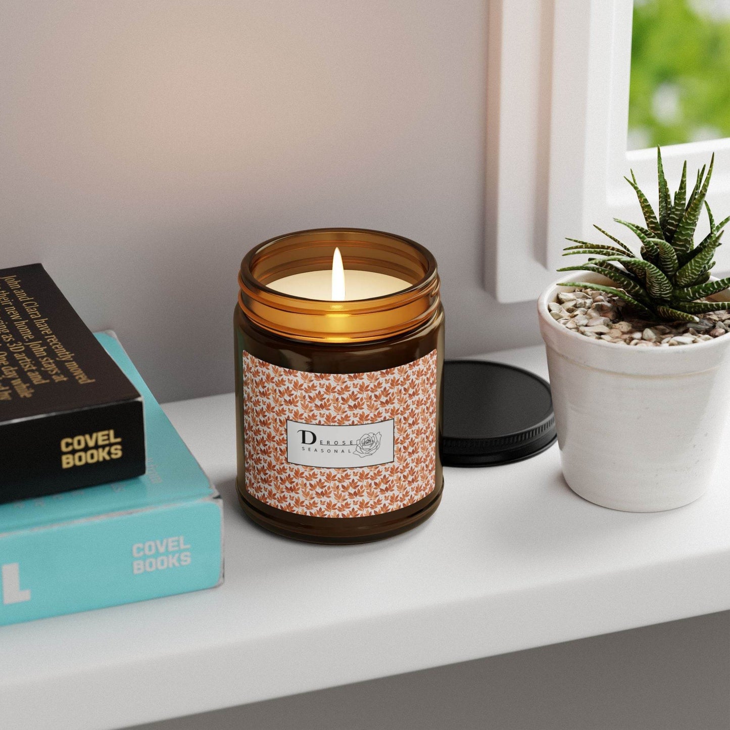 Scented Soy Candle (Multi-Size, Amber Jar) - DeRose Seasonal