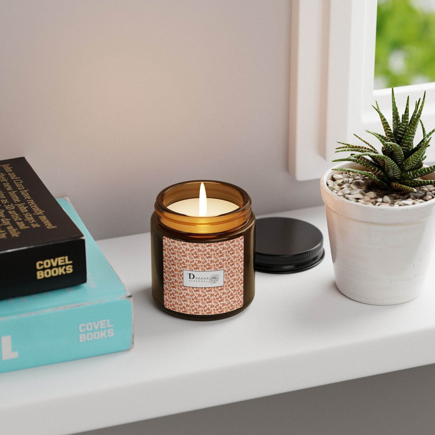 Scented Soy Candle (Multi-Size, Amber Jar) - DeRose Seasonal