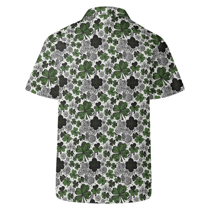 Scribble Clover Men's Casual Hawaiian Shirt - DeRose Seasonal