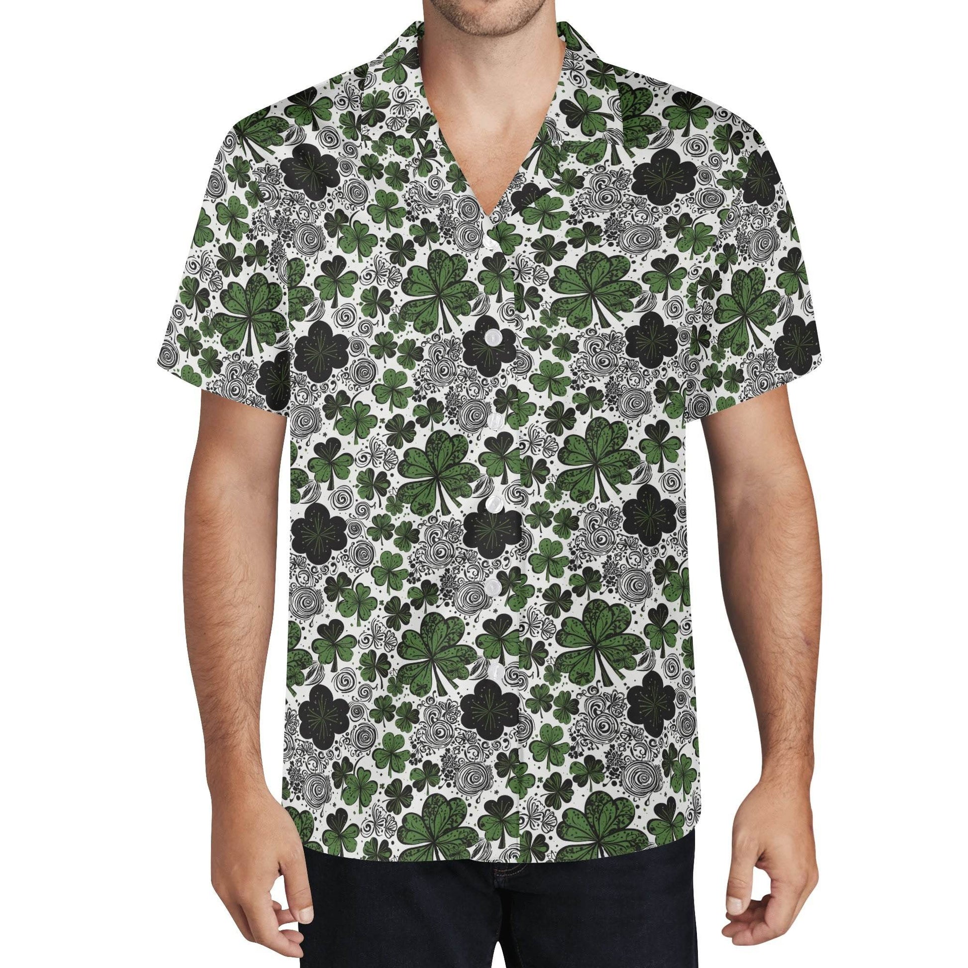 Scribble Clover Men's Casual Hawaiian Shirt - DeRose Seasonal