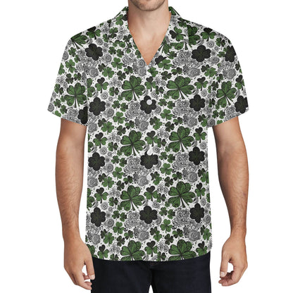 Scribble Clover Men's Casual Hawaiian Shirt - DeRose Seasonal
