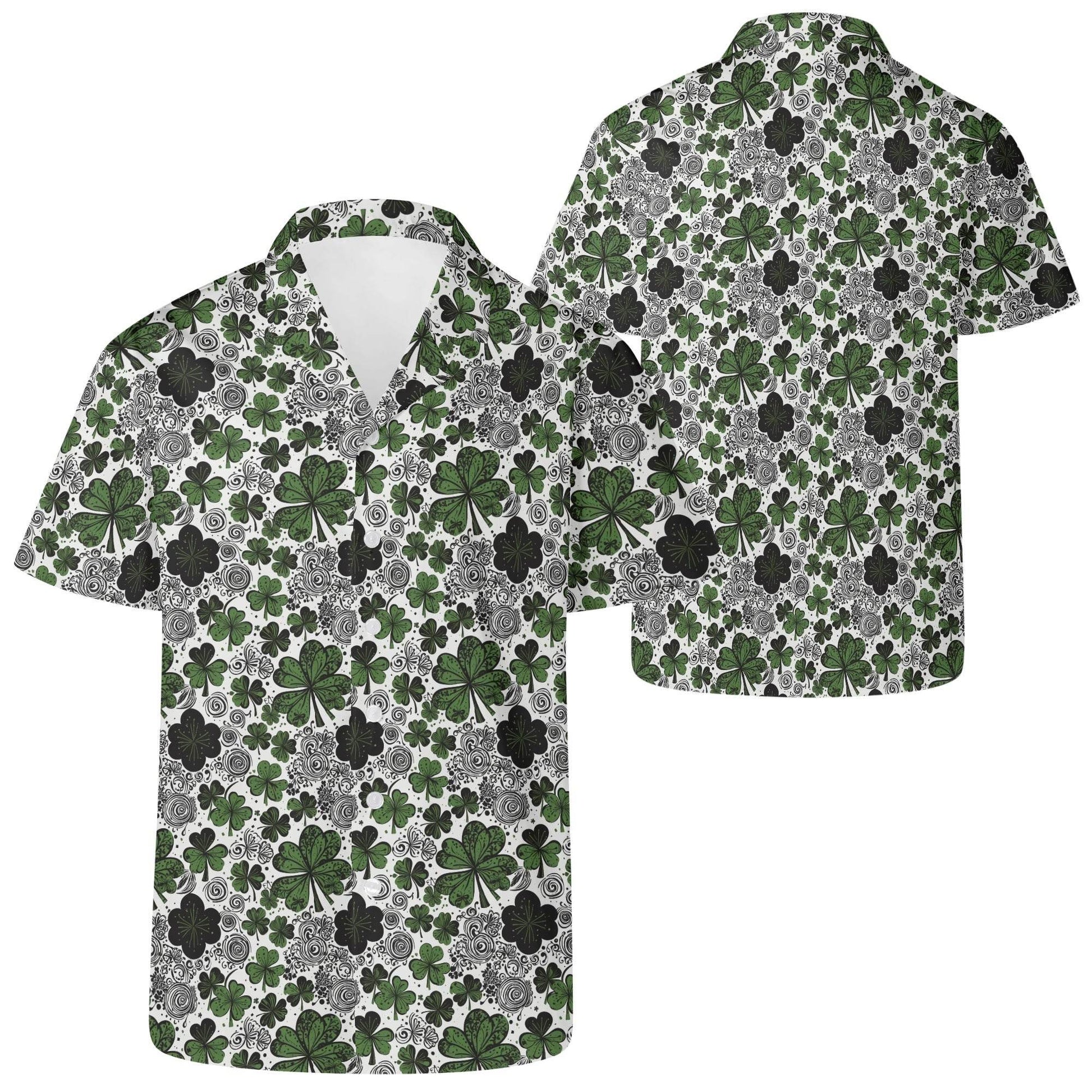 Scribble Clover Men's Casual Hawaiian Shirt - DeRose Seasonal
