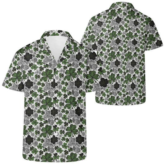 Scribble Clover Men's Casual Hawaiian Shirt - DeRose Seasonal