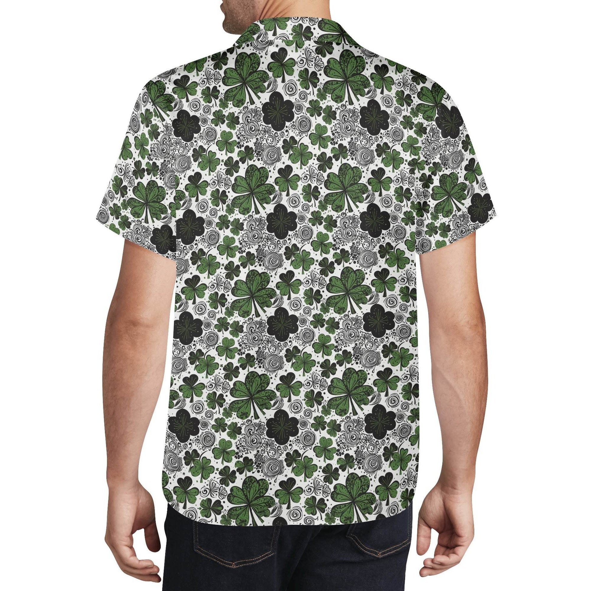 Scribble Clover Men's Casual Hawaiian Shirt - DeRose Seasonal