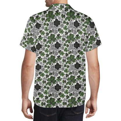 Scribble Clover Men's Casual Hawaiian Shirt - DeRose Seasonal