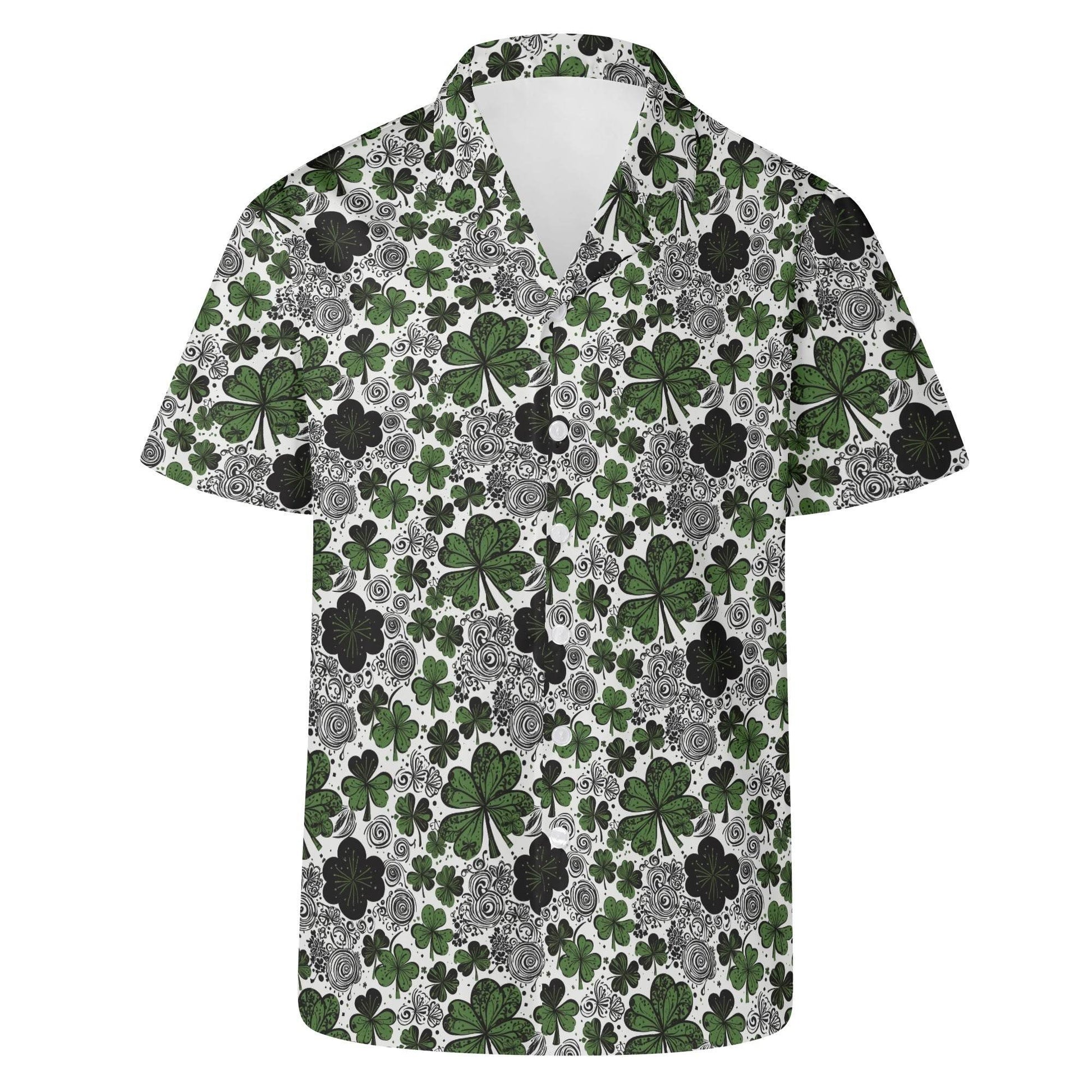 Scribble Clover Men's Casual Hawaiian Shirt - DeRose Seasonal