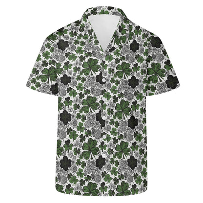 Scribble Clover Men's Casual Hawaiian Shirt - DeRose Seasonal