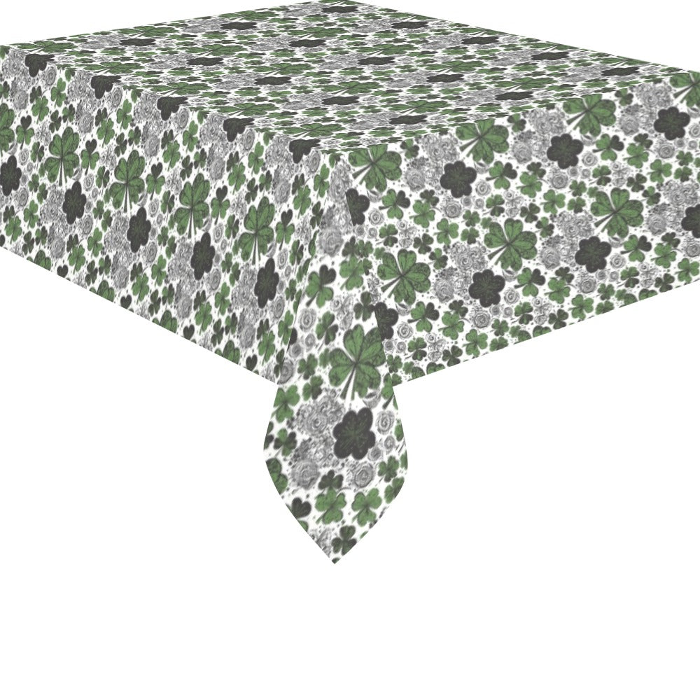 Scribble Clover Polyester Tablecloth Polyester Tablecloth 70"x 52" DeRose Seasonal