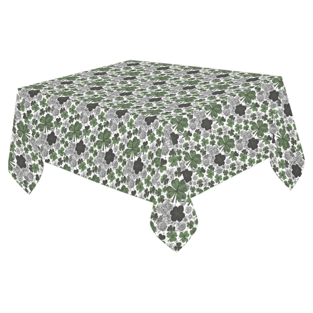 Scribble Clover Polyester Tablecloth Polyester Tablecloth 70"x 52" DeRose Seasonal
