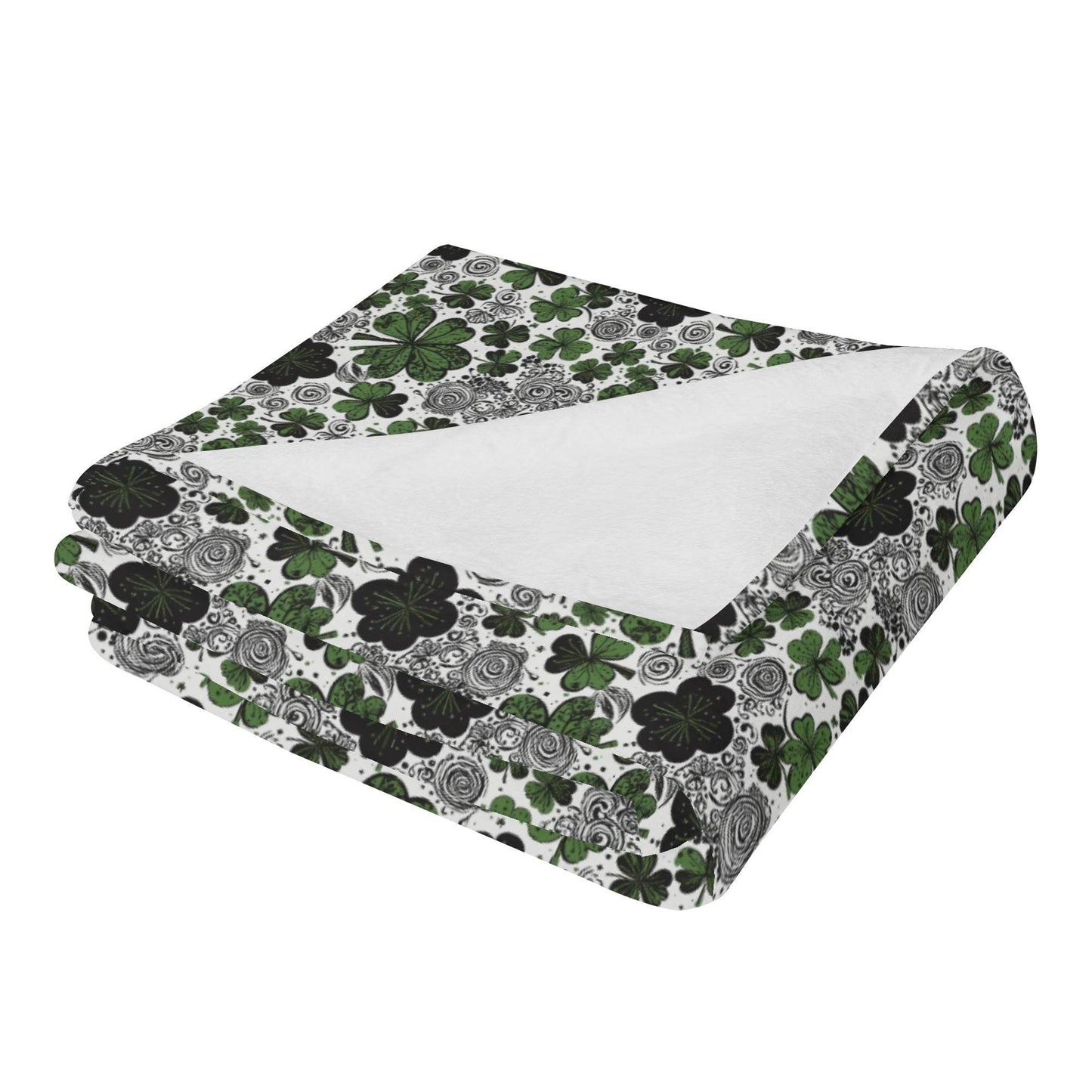 Scribble Clovers Flannel Breathable Blanket 4 Sizes - DeRose Seasonal