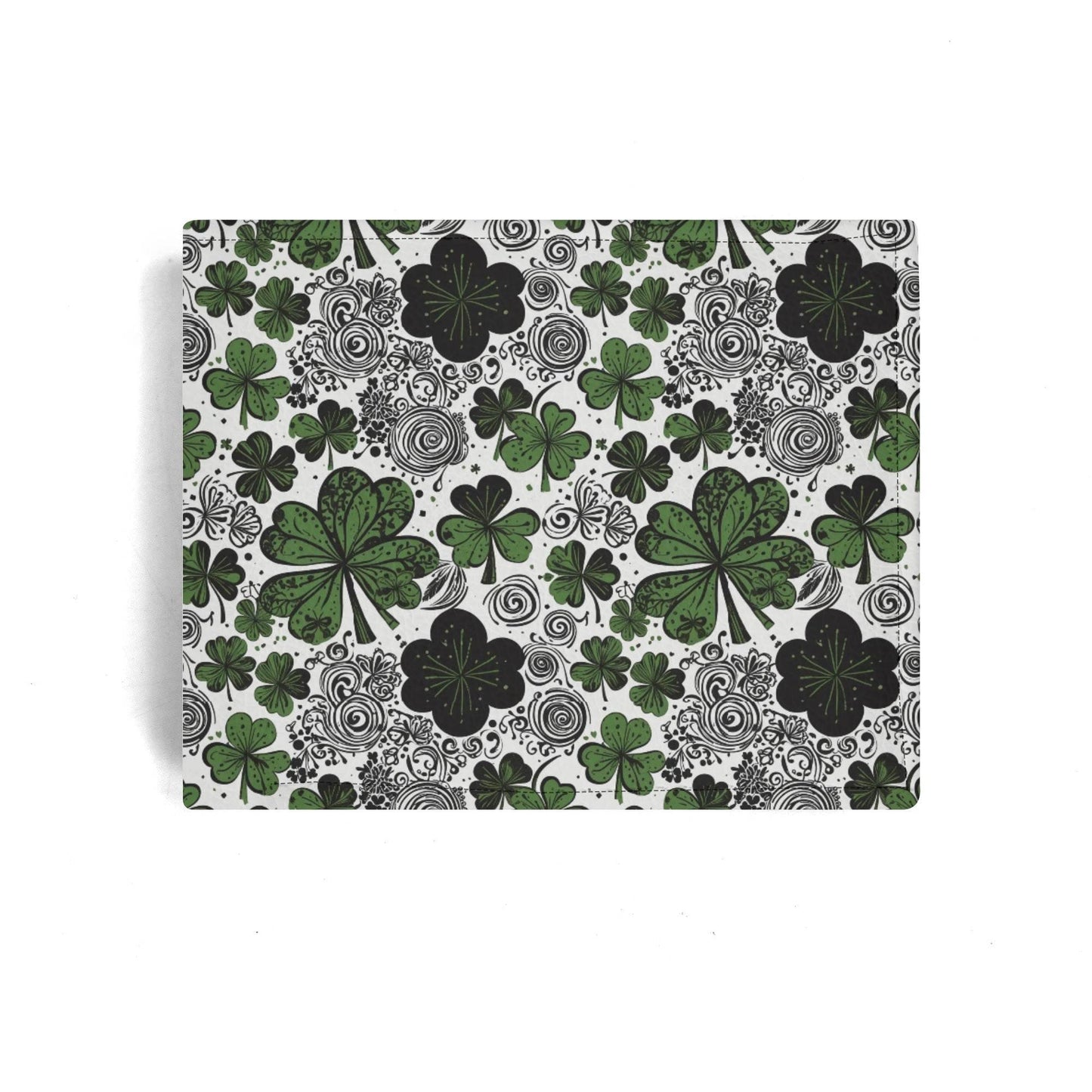 Scribble Clovers Leather Men's Folded Wallet - DeRose Seasonal