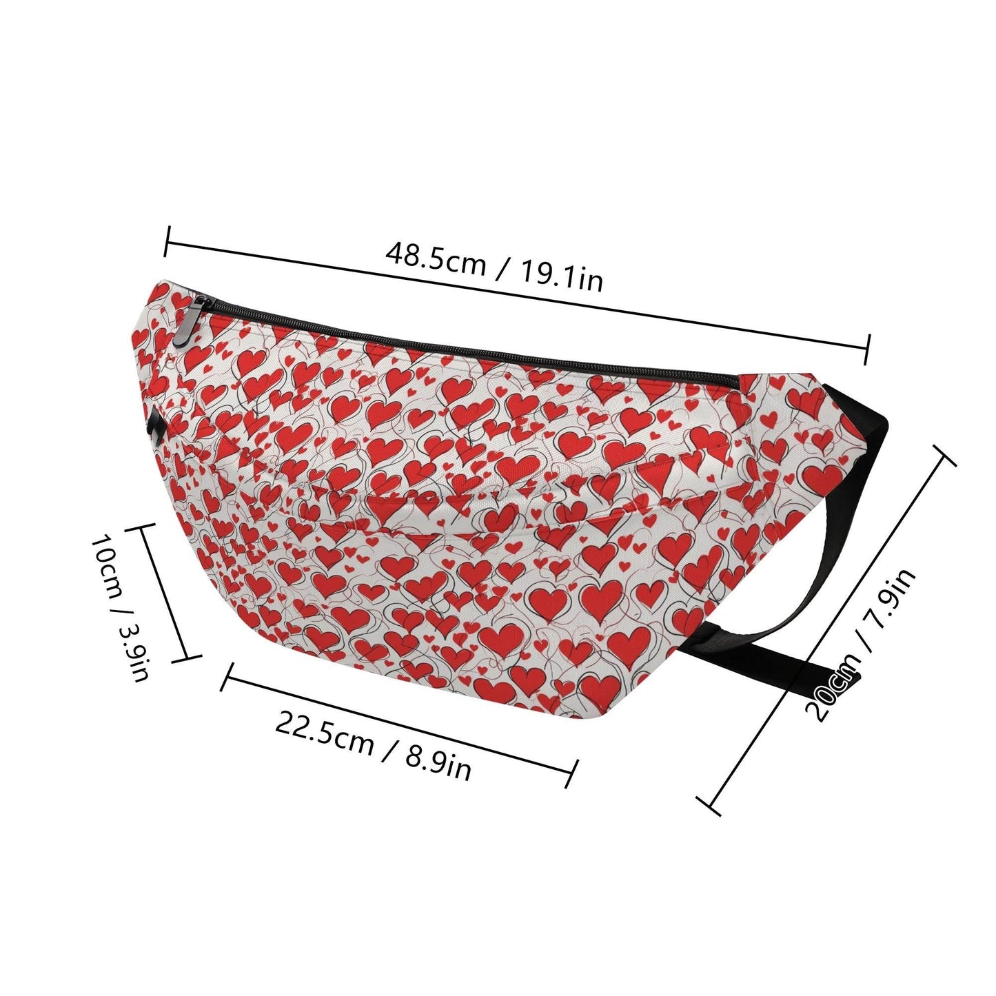 Scribble Hearts Fanny Pack - DeRose Seasonal