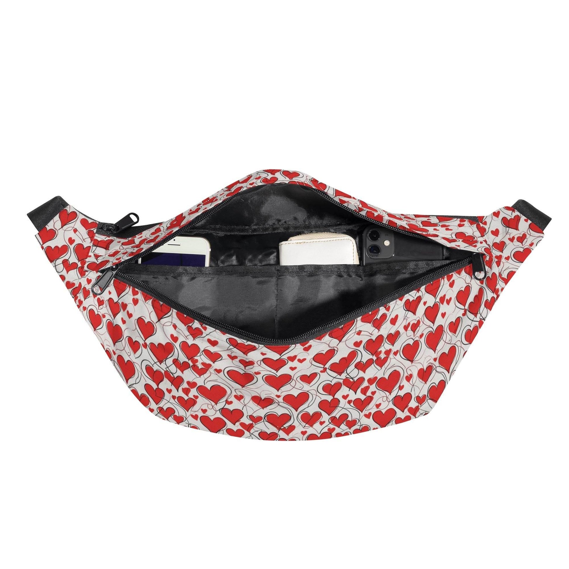 Scribble Hearts Fanny Pack - DeRose Seasonal