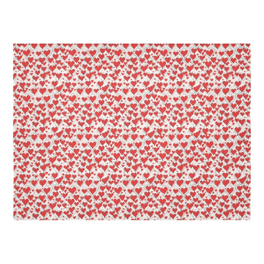 Scribble Hearts Polyester Tablecloth Polyester Tablecloth 70"x 52" DeRose Seasonal