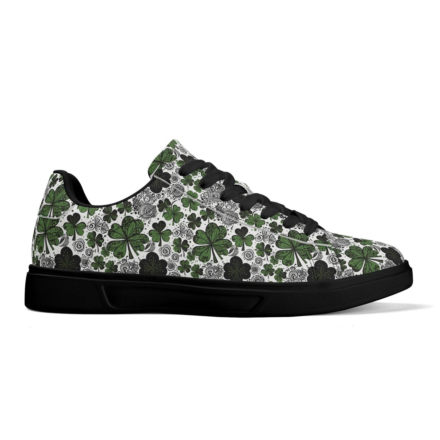 Scribbled Clover Adult Lightweight Brand Low Top Leather Shoes - DeRose Seasonal
