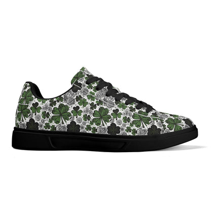 Scribbled Clover Adult Lightweight Brand Low Top Leather Shoes - DeRose Seasonal
