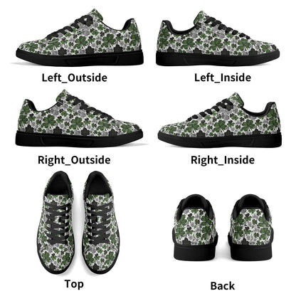 Scribbled Clover Adult Lightweight Brand Low Top Leather Shoes - DeRose Seasonal