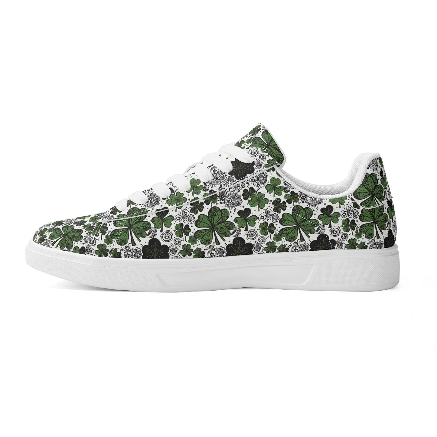 Scribbled Clover Adult Lightweight Brand Low Top Leather Shoes - DeRose Seasonal