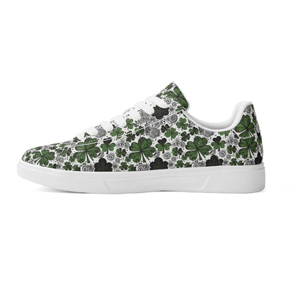 Scribbled Clover Adult Lightweight Brand Low Top Leather Shoes - DeRose Seasonal