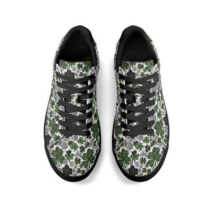 Scribbled Clover Adult Lightweight Brand Low Top Leather Shoes - DeRose Seasonal