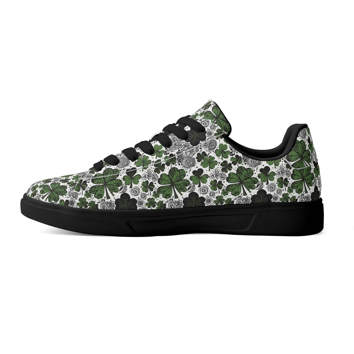 Scribbled Clover Adult Lightweight Brand Low Top Leather Shoes - DeRose Seasonal