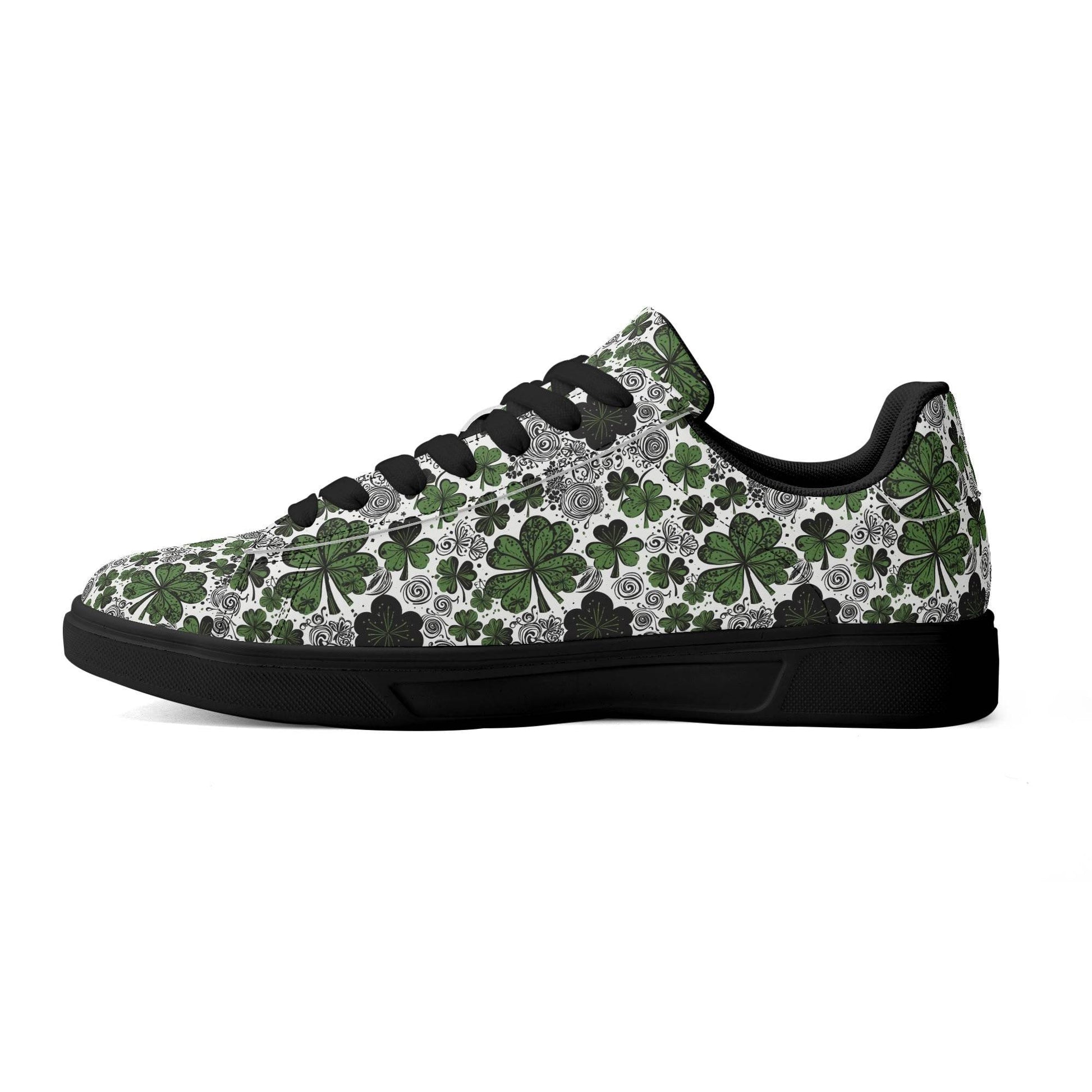 Scribbled Clover Adult Lightweight Brand Low Top Leather Shoes - DeRose Seasonal