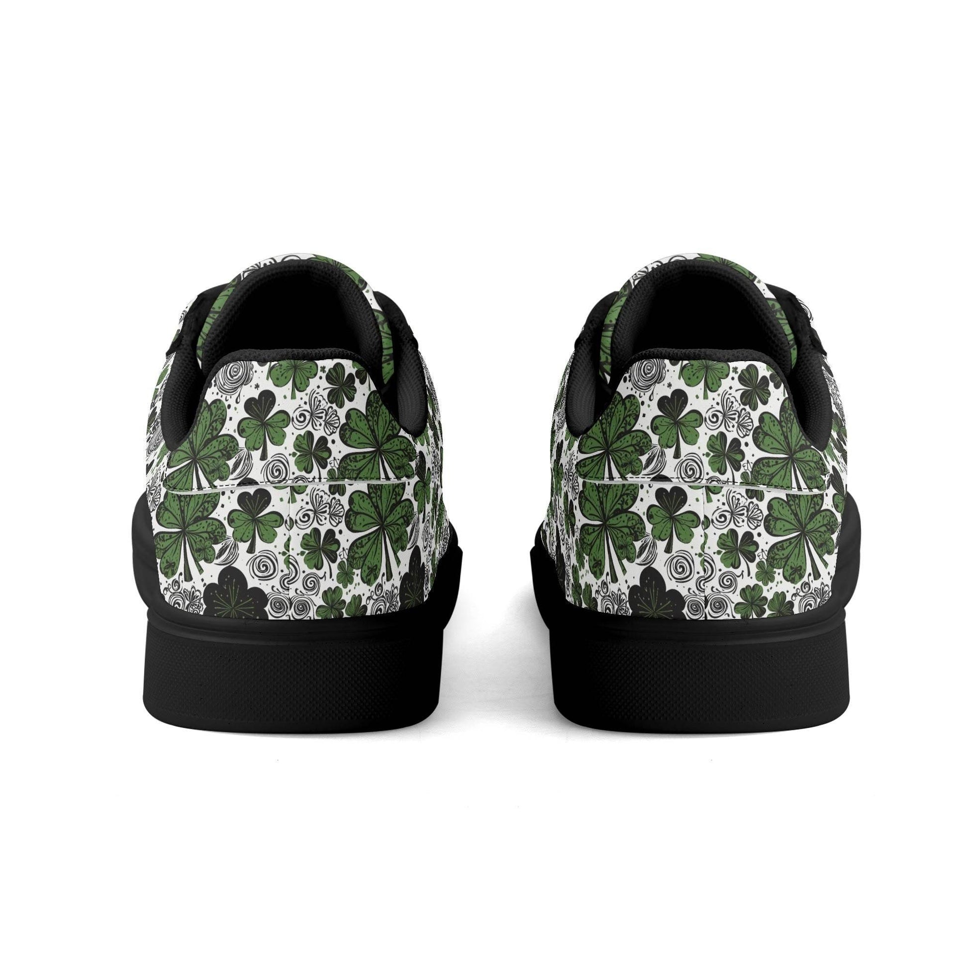 Scribbled Clover Adult Lightweight Brand Low Top Leather Shoes - DeRose Seasonal
