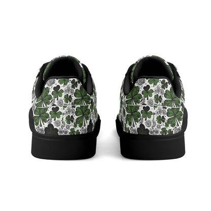 Scribbled Clover Adult Lightweight Brand Low Top Leather Shoes - DeRose Seasonal