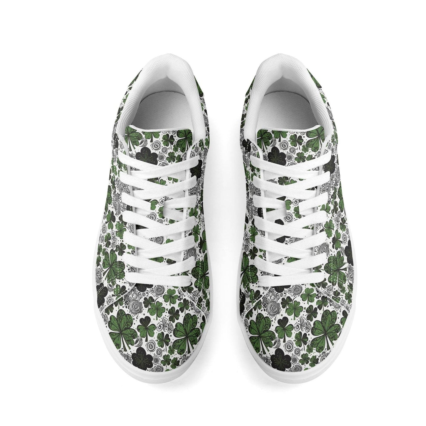 Scribbled Clover Adult Lightweight Brand Low Top Leather Shoes - DeRose Seasonal