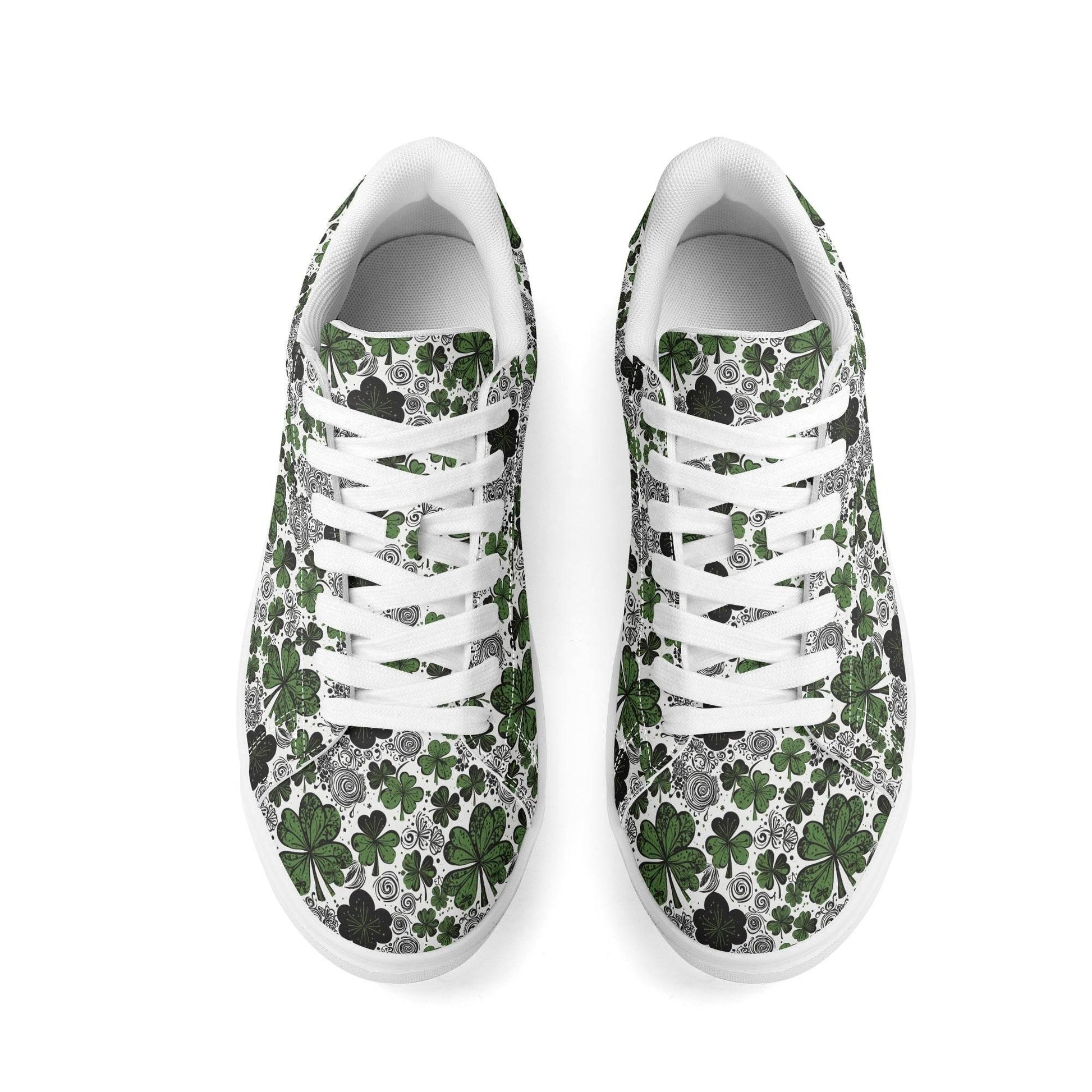 Scribbled Clover Adult Lightweight Brand Low Top Leather Shoes - DeRose Seasonal