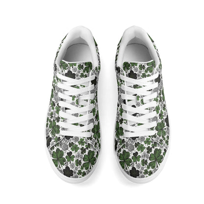 Scribbled Clover Adult Lightweight Brand Low Top Leather Shoes - DeRose Seasonal