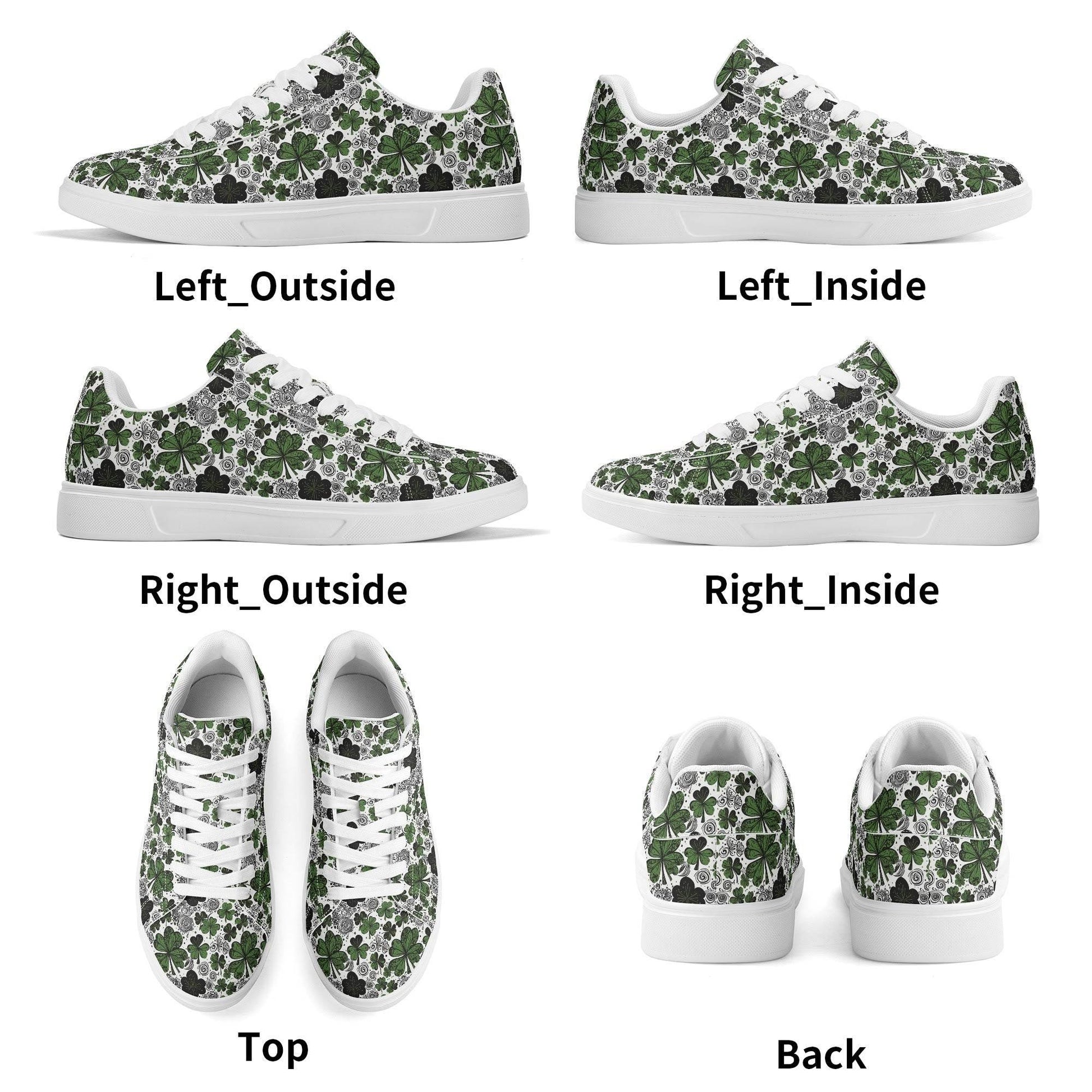 Scribbled Clover Adult Lightweight Brand Low Top Leather Shoes - DeRose Seasonal