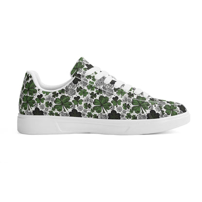 Scribbled Clover Adult Lightweight Brand Low Top Leather Shoes - DeRose Seasonal
