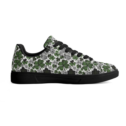 Scribbled Clover Adult Lightweight Brand Low Top Leather Shoes - DeRose Seasonal